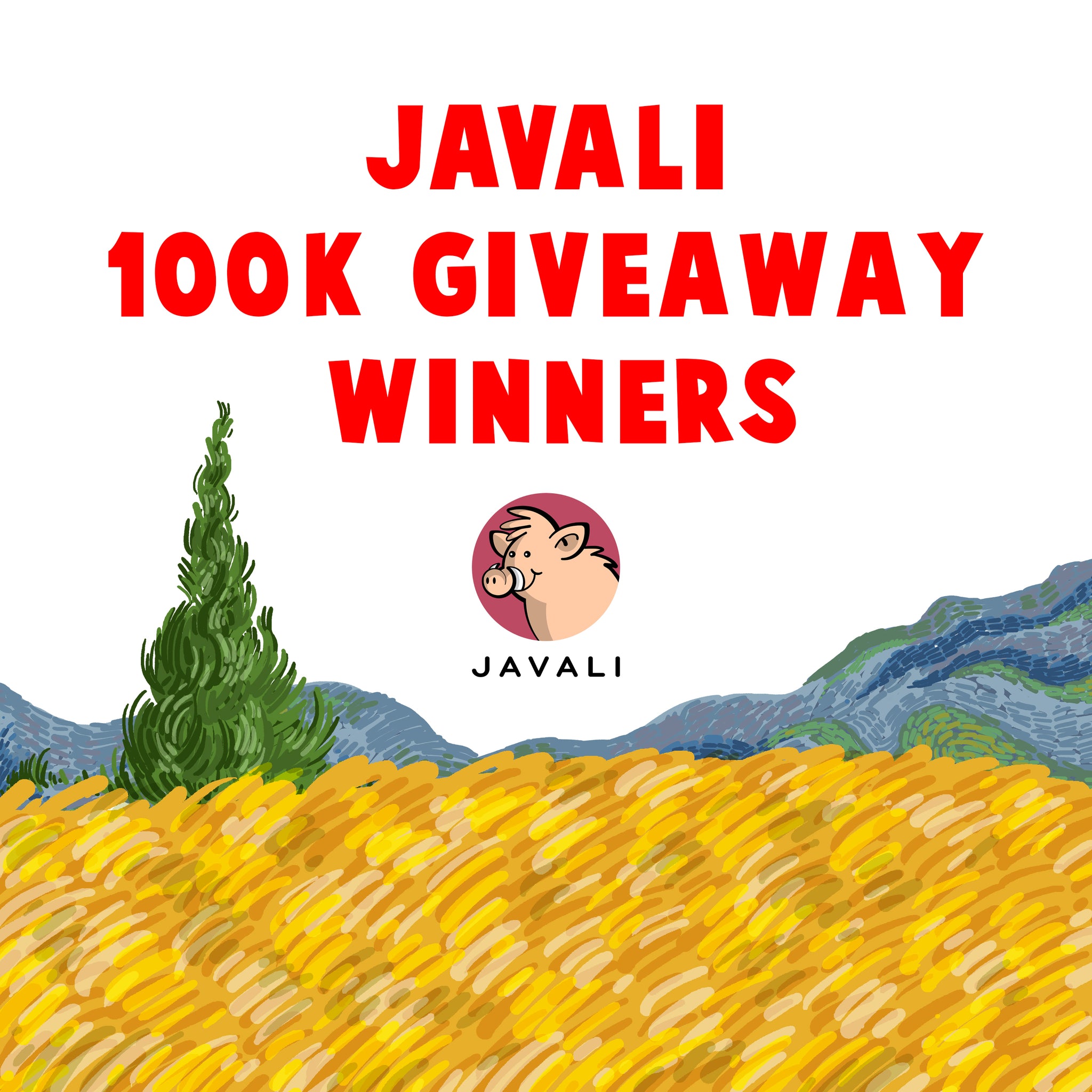Javali Giveaway winners