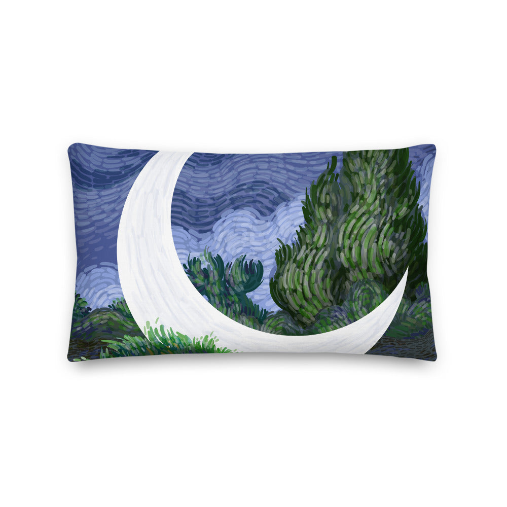 Moon in the wheat farm (Premium Pillow)